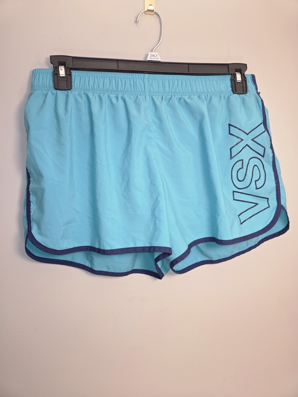 Victoria's Secret Light Blue Athletic Shorts with Navy Trim